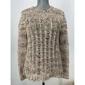 MiH Womens Hand Knitted Open Ribbed Knit Sweater Limited Edition Split Hem Sz XS